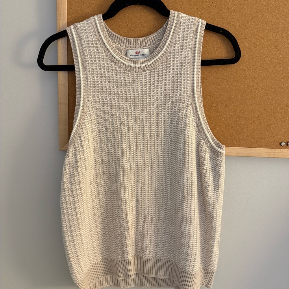 Vineyard Vines Cream Sweater Tank Top
